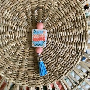 Anti Social Moms Club Silicone Bead Keychain
